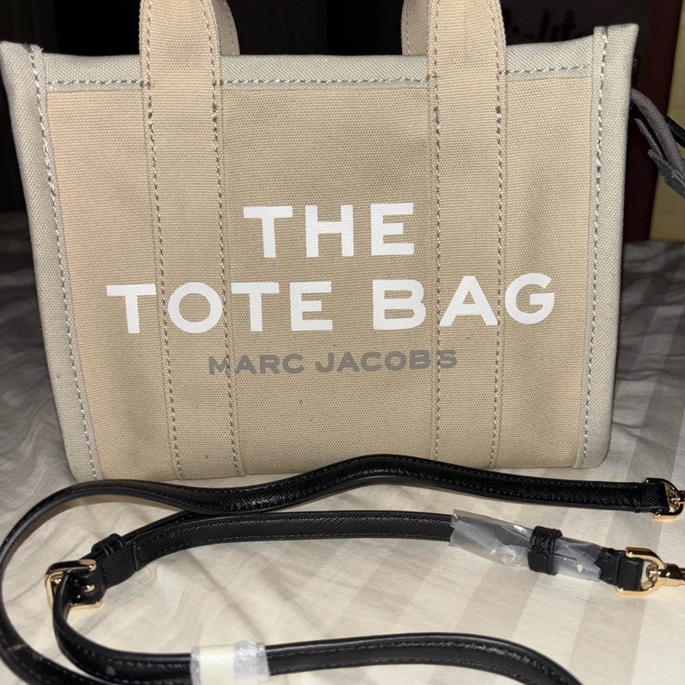 Marc Jacobs Tan Tote Bag with Gray Accents